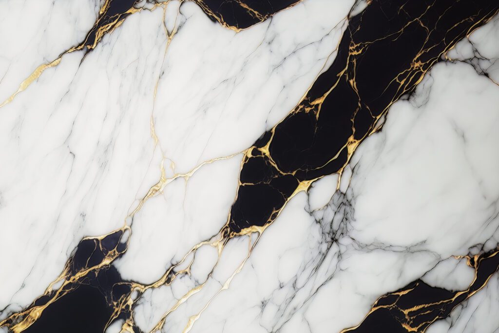 Black, white, and gold marble peel and stick wallpaper