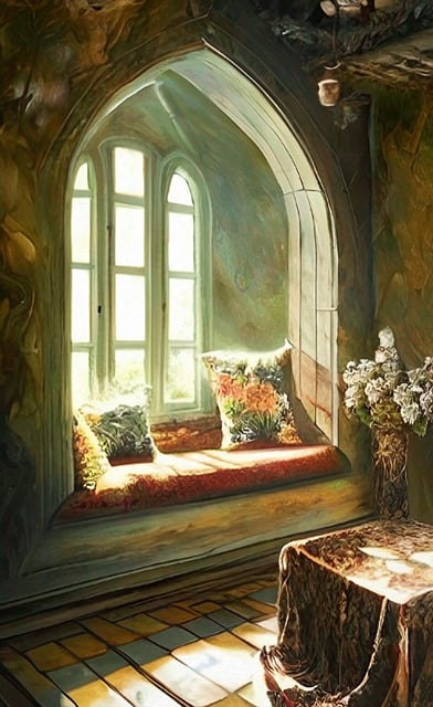 Artwork of cozy reading nook