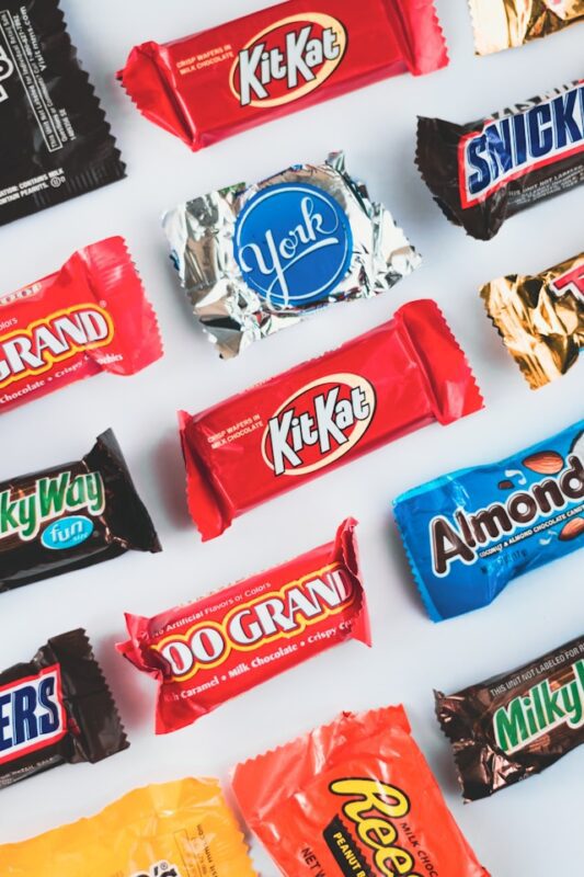 collection of mini sized candy bars 